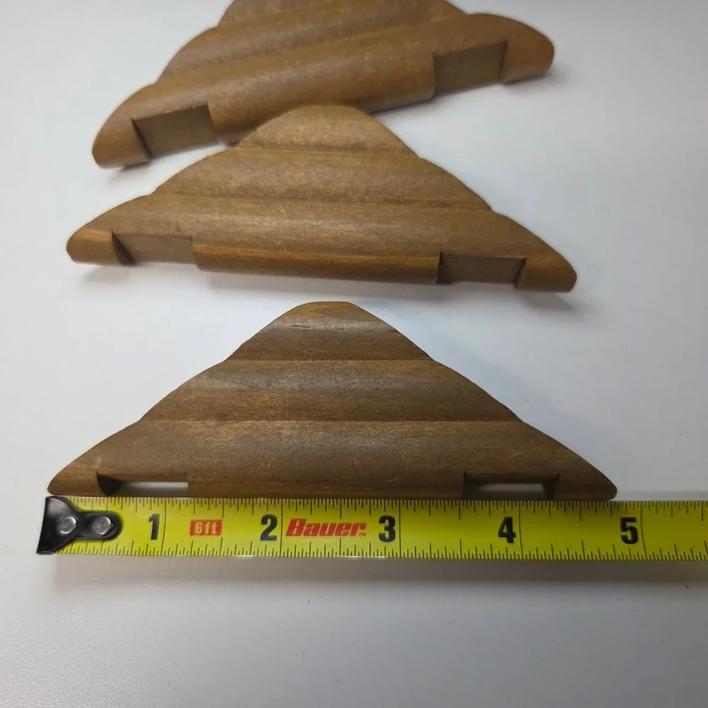 Lincoln Logs Replacement Wood Triangle Roof Gables Brown 3 Piece Set